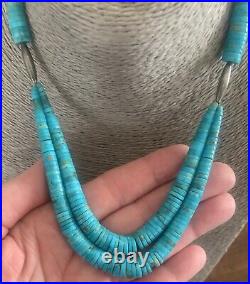 VTG Native American Turquoise Heishi Bead Necklace