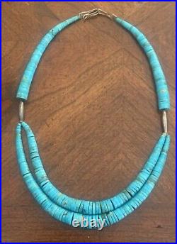 VTG Native American Turquoise Heishi Bead Necklace