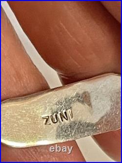 VTG Native American ZUNI STERLING SILVER Turquoise Coral MOP Bracelet SZ 7.75-8