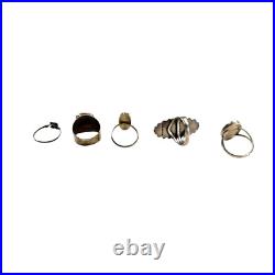 VTG Native American Zuni Navajo sterling silver turquoise Ladies rings lot of 5