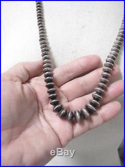 VTG Navajo Native American Pearls Bench Bead Sterling Silver Necklace 30 55g