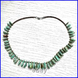 VTG Royston Tab Necklace Santo Domingo Strand 18in Graduated Slab 38g Heishi