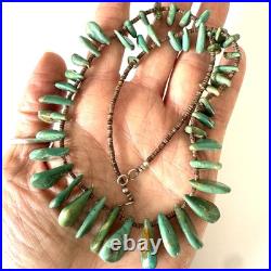 VTG Royston Tab Necklace Santo Domingo Strand 18in Graduated Slab 38g Heishi