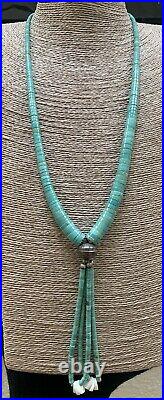 VTG Santo Domingo Green Turquoise Heishi Bead Jacla Necklace