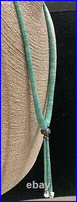 VTG Santo Domingo Green Turquoise Heishi Bead Jacla Necklace