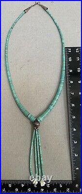 VTG Santo Domingo Green Turquoise Heishi Bead Jacla Necklace