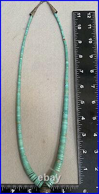 VTG Santo Domingo Green Turquoise Heishi Bead Jacla Necklace