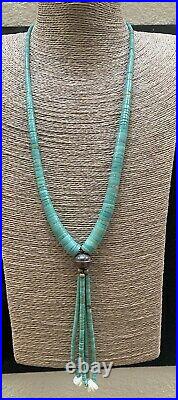 VTG Santo Domingo Green Turquoise Heishi Bead Jacla Necklace