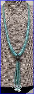 VTG Santo Domingo Green Turquoise Heishi Bead Jacla Necklace