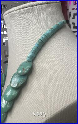 VTG Santo Domingo TURQUOISE HESHI 20L Necklace READ Native American