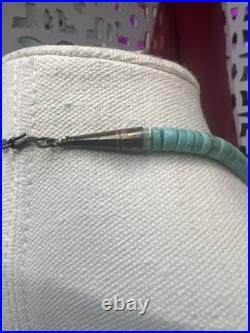 VTG Santo Domingo TURQUOISE HESHI 20L Necklace READ Native American