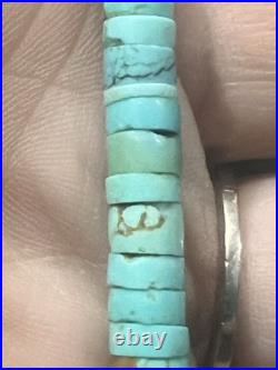 VTG Santo Domingo TURQUOISE HESHI 20L Necklace READ Native American