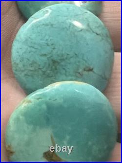 VTG Santo Domingo TURQUOISE HESHI 20L Necklace READ Native American