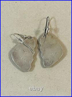 VTG Sterling Silver Native American Navajo Malachite Chrysocolla Earrings