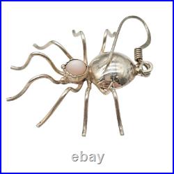 VTG Sterling Silver Spider Turquoise Native American Hook Earrings Navaho 1.25