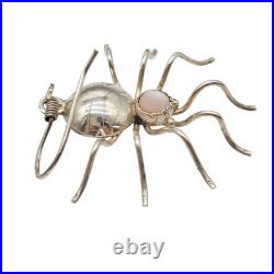 VTG Sterling Silver Spider Turquoise Native American Hook Earrings Navaho 1.25