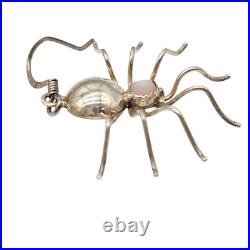 VTG Sterling Silver Spider Turquoise Native American Hook Earrings Navaho 1.25
