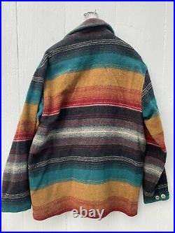 VTG USA Woolrich Southwestern Style Jacket/Coat Sz M / L Aztec Mexican Blanket