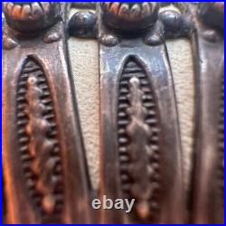 VTG ZUNI Antique Sterling Silver Stamped 5 Row SN EYES Turquoise Cuff Large