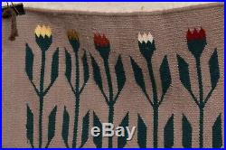 VTG native american textile weaving Navajo indian rug 27x22 antique Pictorial