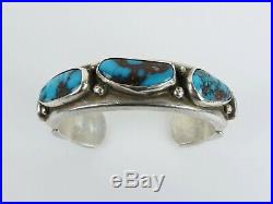 VTG period original Mark Chee Sterling silver turquoise cuff bracelet