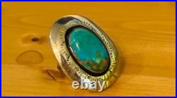 Vintage 14k Navajo Native American Carico Lake Turquoise Ring