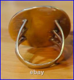 Vintage 14k Navajo Native American Carico Lake Turquoise Ring