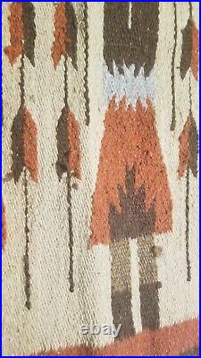 Vintage 1930s Native American Navajo Style Hand Woven YEI Rug 61 by 31.5