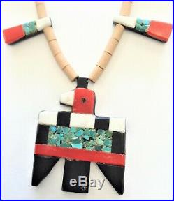 Vintage 1930s Santo Domingo Thunderbird Turquoise Necklace