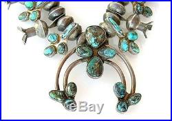 Vintage 1950s Coin Silver MERCURY DIMES Turquoise Squash Blossom Necklace 477gr
