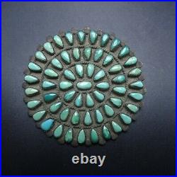 Vintage 1950s NAVAJO Sterling Silver TURQUOISE Petit Point Cluster PIN/BROOCH