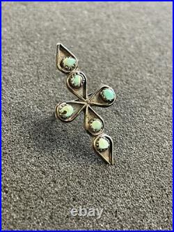 Vintage 1960s Navajo Petite Point Sterling & Turquoise Ring. TJ778