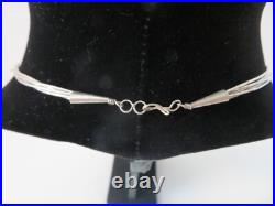 Vintage 1970's Liquid Silver Heishi Bead, Zuni Style Inlay Necklace