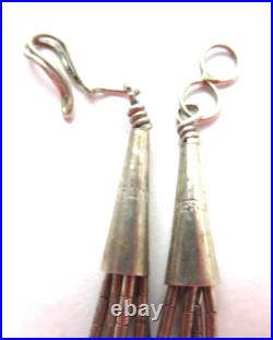 Vintage 1970's Liquid Silver Heishi Bead, Zuni Style Inlay Necklace Vintage 1970's Liquid Silver Heishi Bead, Zuni Style Inlay Necklace