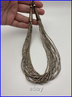 Vintage 1970s Native American 13 Strand Beautiful Heishi Hand Beaded Necklace