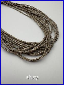 Vintage 1970s Native American 13 Strand Beautiful Heishi Hand Beaded Necklace