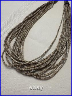 Vintage 1970s Native American 13 Strand Beautiful Heishi Hand Beaded Necklace Vintage 1970s Native American 13 Strand Beautiful Heishi Hand Beaded Necklace