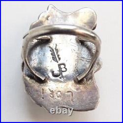 Vintage 1970s Native American Navajo Turquoise Sterling Ring Size 5.75