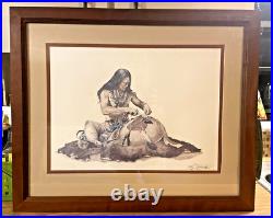 Vintage 1988 Native American Framed Art by Ken Schmidt Signed & Numbered Litho