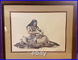 Vintage 1988 Native American Framed Art by Ken Schmidt Signed & Numbered Litho