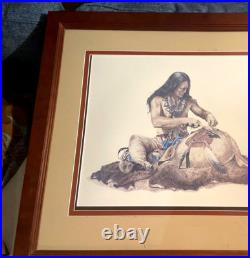 Vintage 1988 Native American Framed Art by Ken Schmidt Signed & Numbered Litho