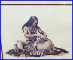 Vintage 1988 Native American Framed Art by Ken Schmidt Signed & Numbered Litho