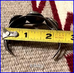 Vintage 3-STONE SOUTHWESTERN TURQUOISE + STERLING cuff bracelet 6 Navajo