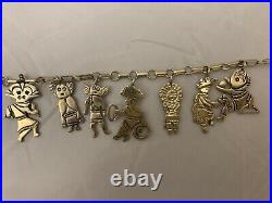 Vintage 925 Sterling Silver Native American Kachina Dancers Tribal Necklace