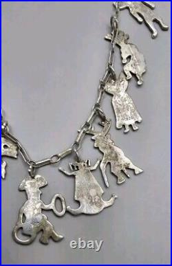 Vintage 925 Sterling Silver Native American Kachina Dancers Tribal Necklace