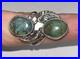 Vintage 925 Sterling Silver Native American Ring With Two Turquoise Stones