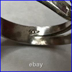 Vintage 925 Sterling Silver Native American Ring With Two Turquoise Stones