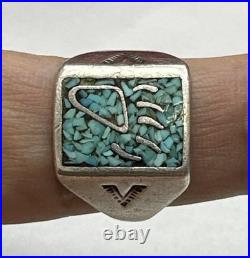 Vintage 925 Sterling Silver Native American Turquoise Ring