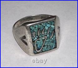 Vintage 925 Sterling Silver Native American Turquoise Ring