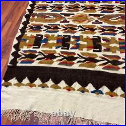 Vintage 94 X 57 WOOL Blanket Rug NATIVE AMERICAN Indigenous Tribal Thunderbird Vintage 94 X 57 WOOL Blanket Rug NATIVE AMERICAN Indigenous Tribal Thunderbird